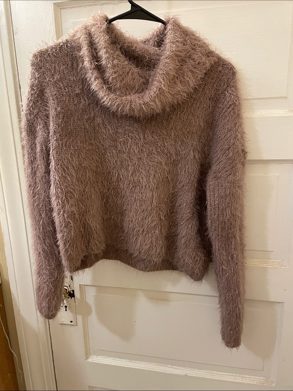 Charlotte Russe Plush Cowl Neck Sweater - Mauve